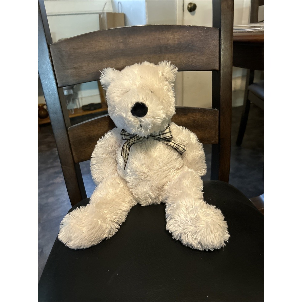 Mary Meyer Teddy Bear Tan Plaid Bow Plush Stuffed Animal 13"